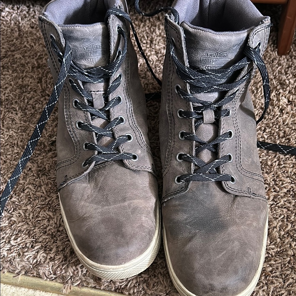 Harley Davidson Men's Gray Leather Boots